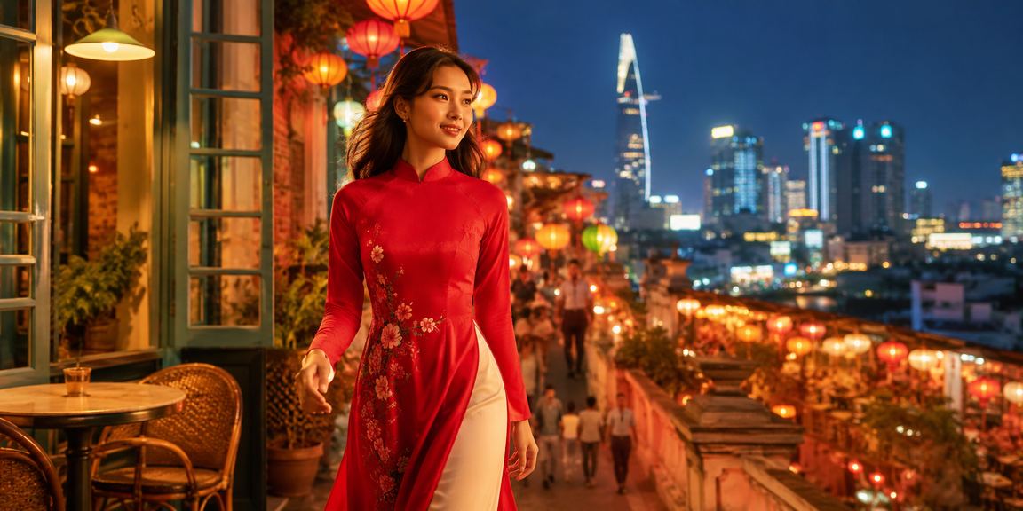 Không khí giải trí casino sang trọng tại TP. Hồ Chí Minh với trang phục áo dài truyền thống